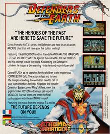 Box back cover for Defenders of the Earth on the Amstrad CPC.