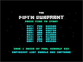 Title screen of Fifth Quadrant on the Amstrad CPC.