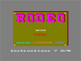 Title screen of Rodeo on the Amstrad CPC.