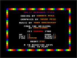 Title screen of Split Personalities on the Amstrad CPC.