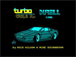 Title screen of Turbo Esprit on the Amstrad CPC.