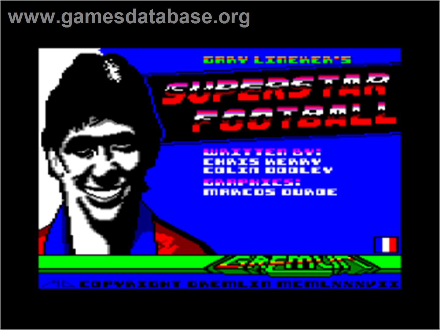 Superstar Soccer - Amstrad CPC - Artwork - Title Screen