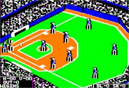 In game image of World's Greatest Baseball Game on the Apple II.