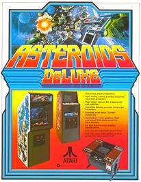 Advert for Asteroids Deluxe on the Arcade.