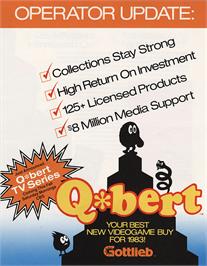 Advert for Faster, Harder, More Challenging Q*bert on the Arcade.