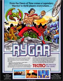 Advert for Rygar on the Nintendo Arcade Systems.