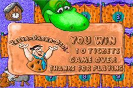 Game Over Screen for Fred Flintstones' Memory Match.