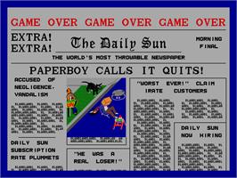 Game Over Screen for Paperboy.