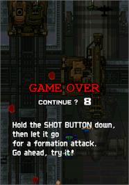 Game Over Screen for Strikers 1945.