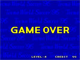 Game Over Screen for Tecmo World Soccer '96.