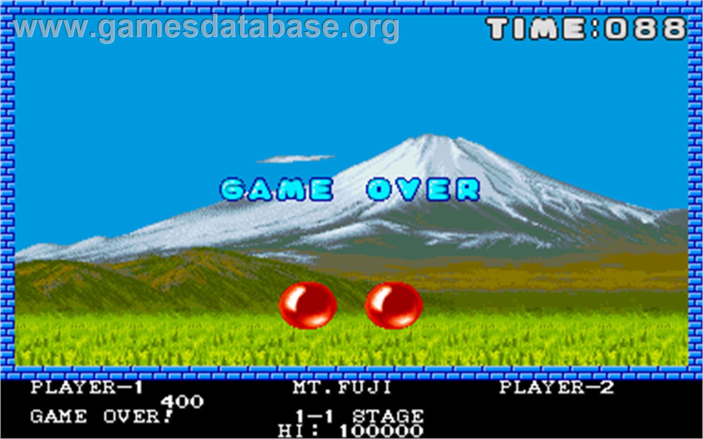 Pang Arcade Artwork Game Over Screen