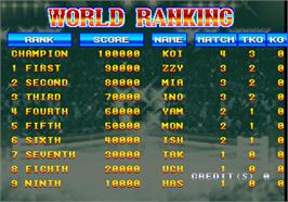 High Score Screen for Best Bout Boxing.
