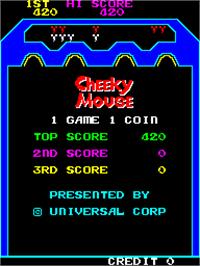High Score Screen for Cheeky Mouse.