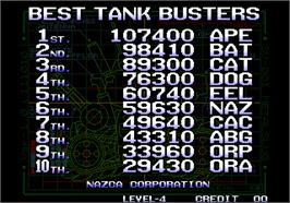 High Score Screen for Metal Slug - Super Vehicle-001.