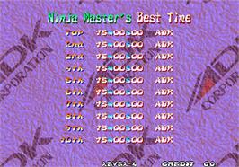 High Score Screen for Ninja Master's - haoh-ninpo-cho.