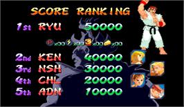 High Score Screen for Street Fighter Alpha 2.