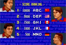 High Score Screen for Super Volley '91.