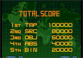 High Score Screen for The King of Fighters 10th Anniversary.