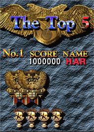 High Score Screen for Twin Eagle II - The Rescue Mission.