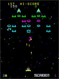 In game image of Cosmic Alien on the Arcade.