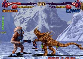In game image of Primal Rage on the Arcade.