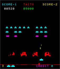 In game image of Space Invaders Part II on the Arcade.