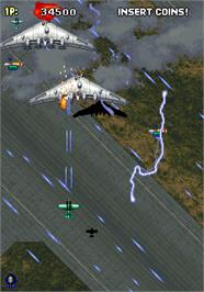 In game image of Strikers 1945 on the Arcade.