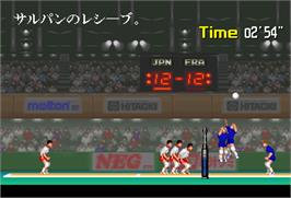 In game image of Super Volley '91 on the Arcade.