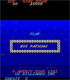 Title screen of 800 Fathoms on the Arcade.