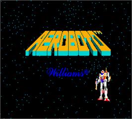 Title screen of Aeroboto on the Arcade.