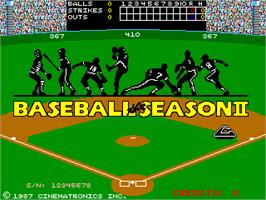 Title screen of Baseball: The Season II on the Arcade.