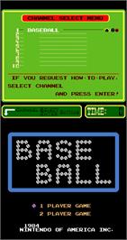 Title screen of Baseball on the Arcade.