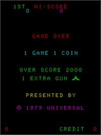 Title screen of Cosmic Guerilla on the Arcade.
