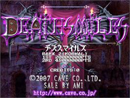 Title screen of Death Smiles on the Arcade.