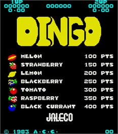 Title screen of Dingo on the Arcade.