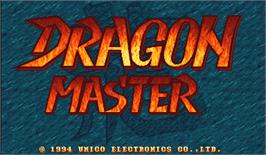 Title screen of Dragon Master on the Arcade.