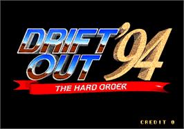 Title screen of Drift Out '94 - The Hard Order on the Arcade.