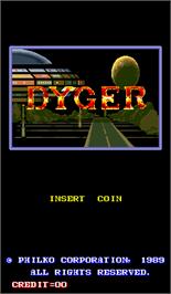 Title screen of Dyger on the Arcade.