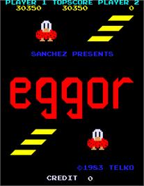 Title screen of Eggor on the Arcade.