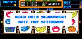 Title screen of Funny Fruit on the Arcade.