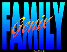 Title screen of Genix Family on the Arcade.