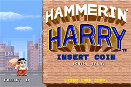 Title screen of Hammerin' Harry on the Arcade.