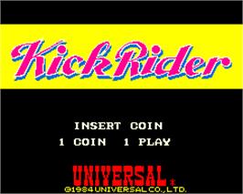 Title screen of Kick Rider on the Arcade.