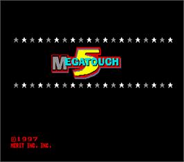 Title screen of Megatouch 5 on the Arcade.