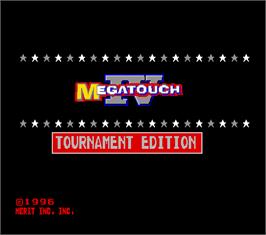 Title screen of Megatouch IV Tournament Edition on the Arcade.