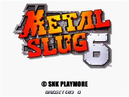 Title screen of Metal Slug 6 on the Arcade.
