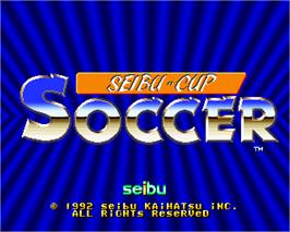 Title screen of Olympic Soccer '92 on the Arcade.