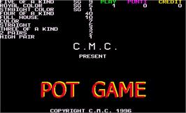 Title screen of Pot Game on the Arcade.