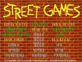 Title screen of Street Games II on the Arcade.