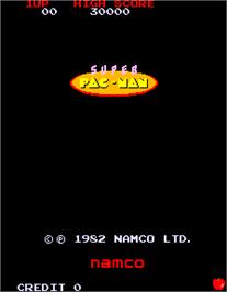 Title screen of Super Pac-Man on the Arcade.
